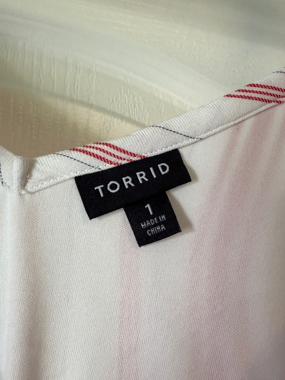 Torrid White and Red Striped Midi Dress with Tie Waist - Picture 6 of 12